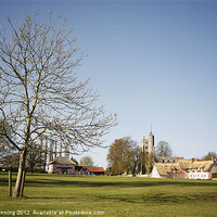 Buy canvas prints of Cavendish village green in spring by Mark Bunning