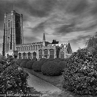 Buy canvas prints of Lavenham Church in black and white by Mark Bunning