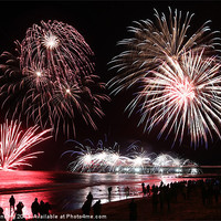 Buy canvas prints of Cromer Fireworks wining entry 2013 by Mark Bunning