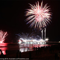 Buy canvas prints of Cromer Fireworks 5 by Mark Bunning