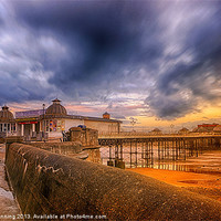 Buy canvas prints of A storm brewing over Cromer Pier by Mark Bunning