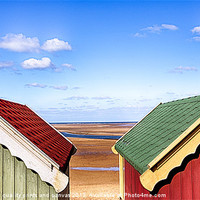 Buy canvas prints of A Beach huts view by Mark Bunning