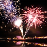 Buy canvas prints of Great Yarmouth fireworks by Mark Bunning