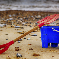 Buy canvas prints of A bucket and spade by Mark Bunning