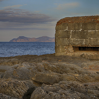 Buy canvas prints of A pill boxs view to sea by Mark Bunning