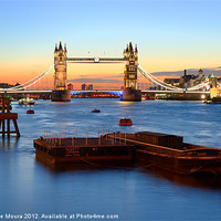 Buy canvas prints of Tower Bridge at sunrise by Vinicios de Moura