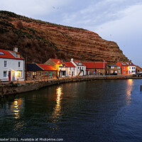 Buy canvas prints of Staithes Sunset by Paul M Baxter