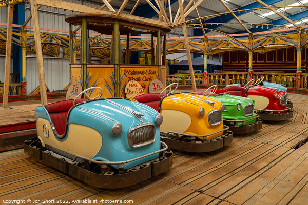 Vintage Bumper Cars Picture Board by Jon Short