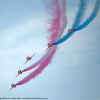 Buy canvas prints of Red arrows 2012 by Rick Lindley