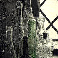Buy canvas prints of One green bottle by Rick Lindley