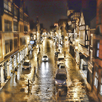 Buy canvas prints of Chester in the rain by Rick Lindley