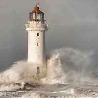 Buy canvas prints of  Lighthouse in a storm by Rick Lindley