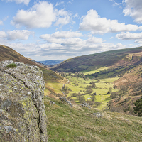 Buy canvas prints of  From the summit Pistyll Rhaeadr by Rick Lindley