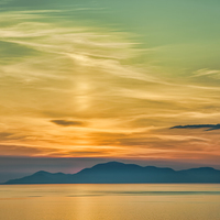 Buy canvas prints of  Sunset over The Isle of Harris by Rick Lindley