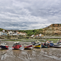 Buy canvas prints of  Low Tide Staithes by Rick Lindley