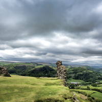 Buy canvas prints of  Castell Dinas Bran by Rick Lindley