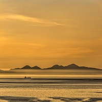 Buy canvas prints of  The last boat to the Isle of Harris at sunset by Rick Lindley