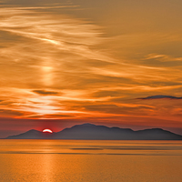 Buy canvas prints of  Sunset over the Isle of Harris by Rick Lindley