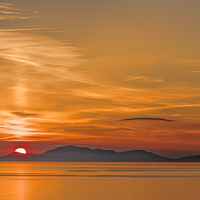 Buy canvas prints of Sunset over the Isle of Harris by Rick Lindley