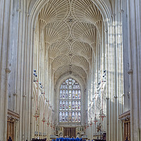 Buy canvas prints of The Choir in Bath Abbey by Rick Lindley