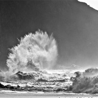 Buy canvas prints of Exploding seascape by Keith Barker