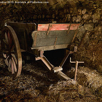Buy canvas prints of Old Wooden Farm Cart by LIZ Alderdice