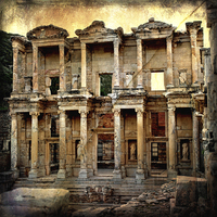 Buy canvas prints of  The Library at Ephesus by LIZ Alderdice