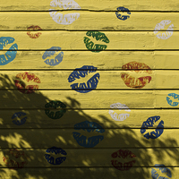 Buy canvas prints of Bright Kisses in Fittie Village by LIZ Alderdice