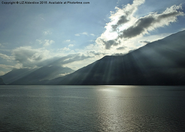  Evening Light Lake Garda Picture Board by LIZ Alderdice