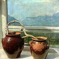 Buy canvas prints of Pots With A View by LIZ Alderdice