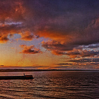 Buy canvas prints of Radiant Coastal Sunset by LIZ Alderdice