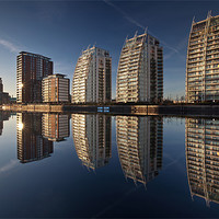 Buy canvas prints of Reflections of Salford Quays by Andrew Yu