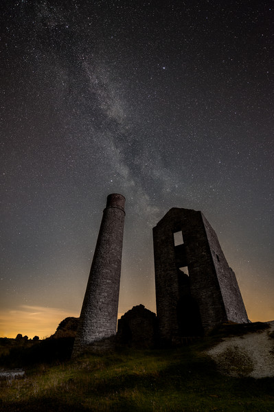 Milky Way Over Old Mine Buildings. No1 Picture Board by Natures' Canvas: Wall Art  & Prints by Andy Astbury
