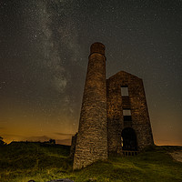 Buy canvas prints of Milky Way Over Old Mine Buildings.No3 by Natures' Canvas: Wall Art  & Prints by Andy Astbury