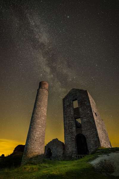 Milky Way Over Old Mine Buildings.No2 Picture Board by Natures' Canvas: Wall Art  & Prints by Andy Astbury