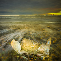 Buy canvas prints of Ice in Surf at Dusk. by Natures' Canvas: Wall Art  & Prints by Andy Astbury