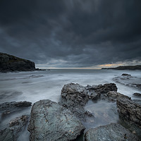 Buy canvas prints of Welsh Seascape at Dusk. by Natures' Canvas: Wall Art  & Prints by Andy Astbury