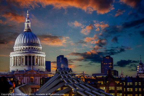 Saint Pauls Cathedral, London, England. Oil Painti Picture Board by David Tyrer