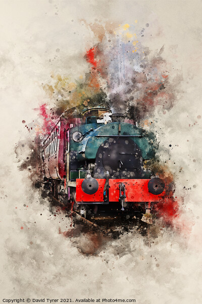 Steam Train and Carriage Picture Board by David Tyrer