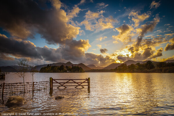 Dawn Breaks Over Derwent Water Picture Board by David Tyrer