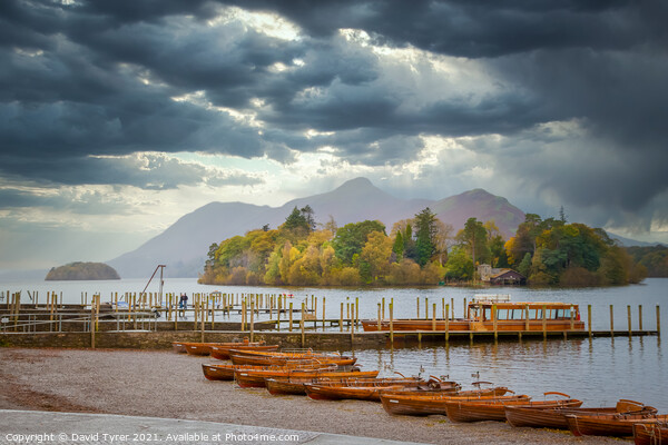 Boats on the shore of Derwent Water Picture Board by David Tyrer