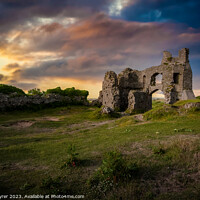 Buy canvas prints of Pennard Castle , Gower, Wales by David Tyrer