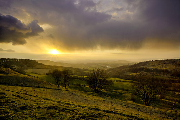 Gloucestershire's Golden Sundown Picture Board by David Tyrer