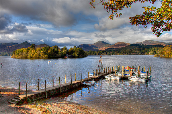 Autumn's Embrace Over Derwent Water Picture Board by David Tyrer