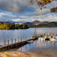 Buy canvas prints of Autumn's Embrace Over Derwent Water by David Tyrer