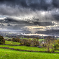 Buy canvas prints of Storm over Lake Windermere by David Tyrer