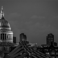 Buy canvas prints of Illuminated St. Paul's Cathedral: A Night's Marvel by David Tyrer