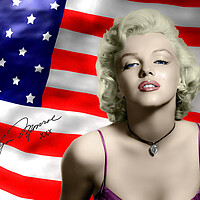 Buy canvas prints of American Icon: Vivid Monroe Monochrome by David Tyrer
