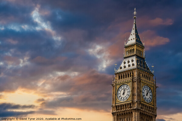 Iconic Big Ben at Dusk Picture Board by David Tyrer