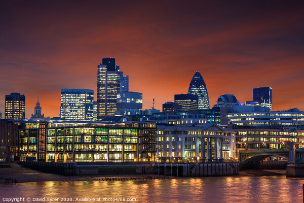 London Financial District Picture Board by David Tyrer